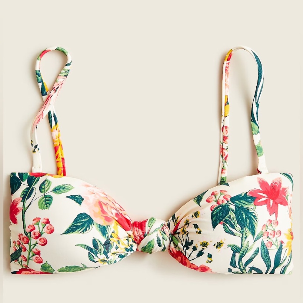 J Crew Knot Bandeau / High Leg Bottom / Sarong in Vintage Floral